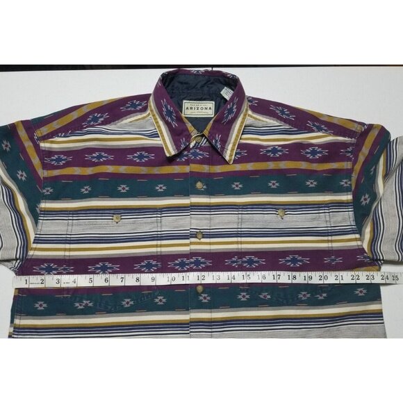 Arizona Jean Co. Aztec Fair Isle Long Sleeve Button Up Shirt Men's Large X-Tall - Picture 4 of 7